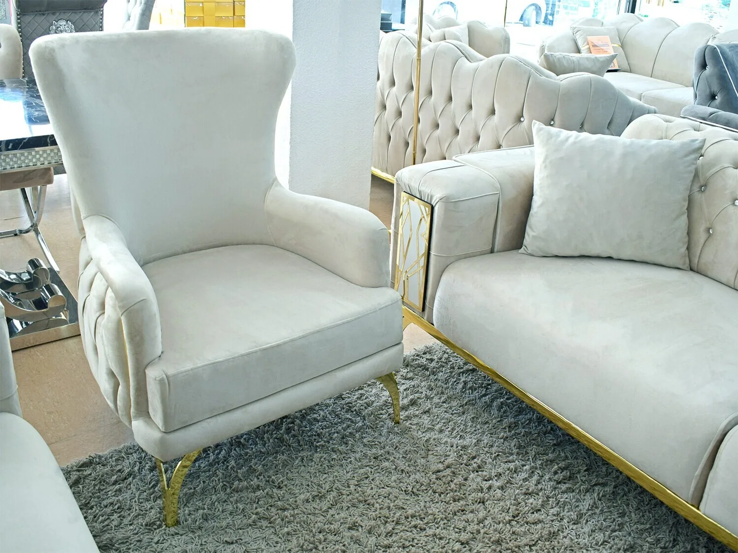 Chesterfield Schlafsofa 3-3-1 "Medina" Farbauswahl Couch Sessel