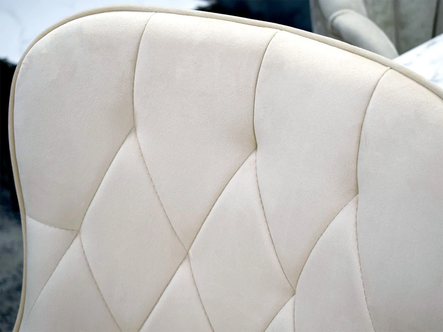Chesterfield Stuhl "Terry" Beige-Gold Esszimmer Küche