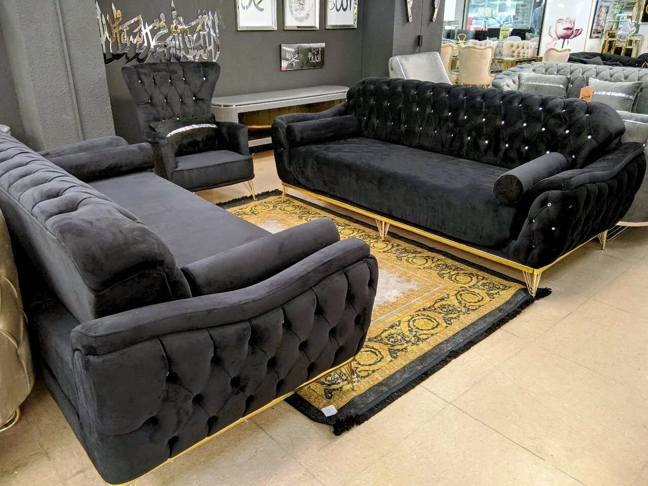 Chesterfield Sofa "Kalle" 3-3-1 Farbauswahl Couch Wohnzimmer