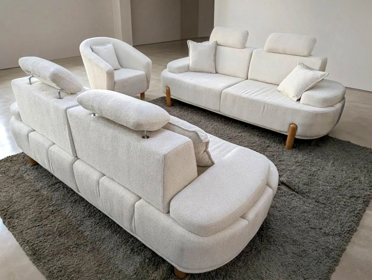 Bubble Sofa "Jimmy" 3-3-1 Farbauswahl Wohnzimmer Garnitur