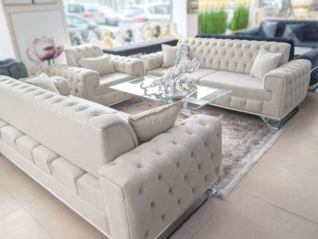 Chesterfield Schlafsofa "Ringo" 3-3-1 Farbauswahl Garnitur Wohnzimmer