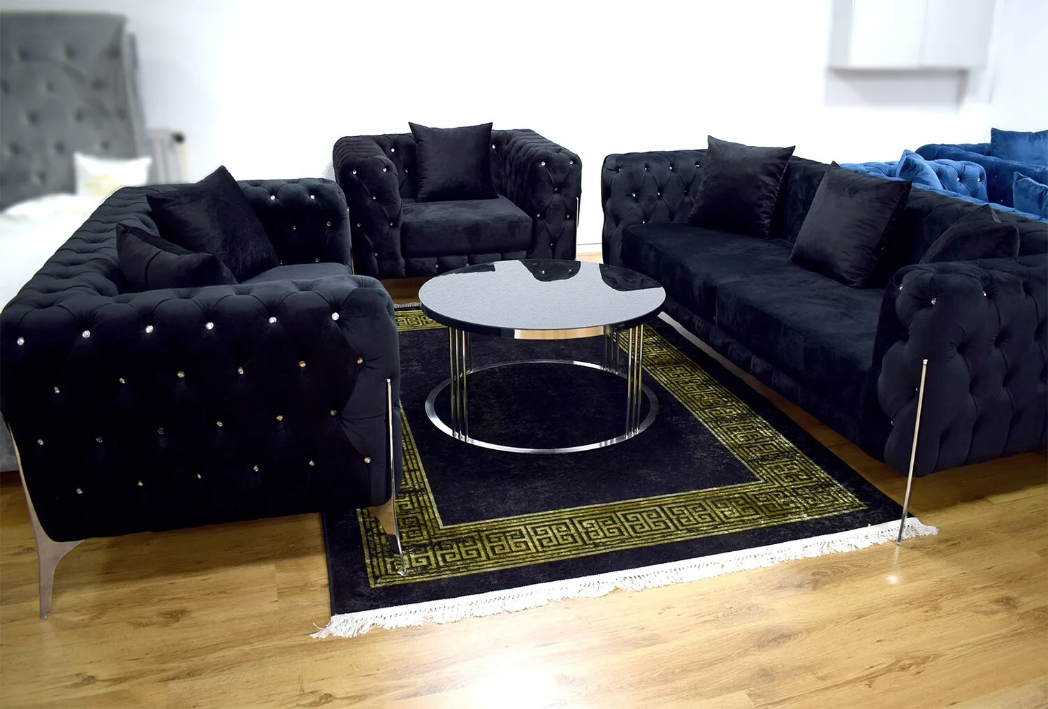 Chesterfield Sofa "Kent" 3-2-1 Farbauswahl Sofa Sessel Couch