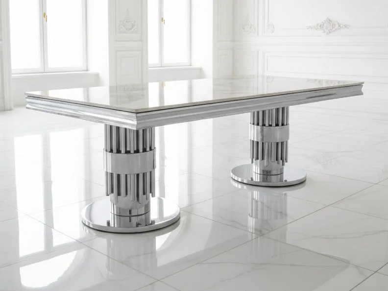 Design Couchtisch "Yara" 130x70 Grau Silber