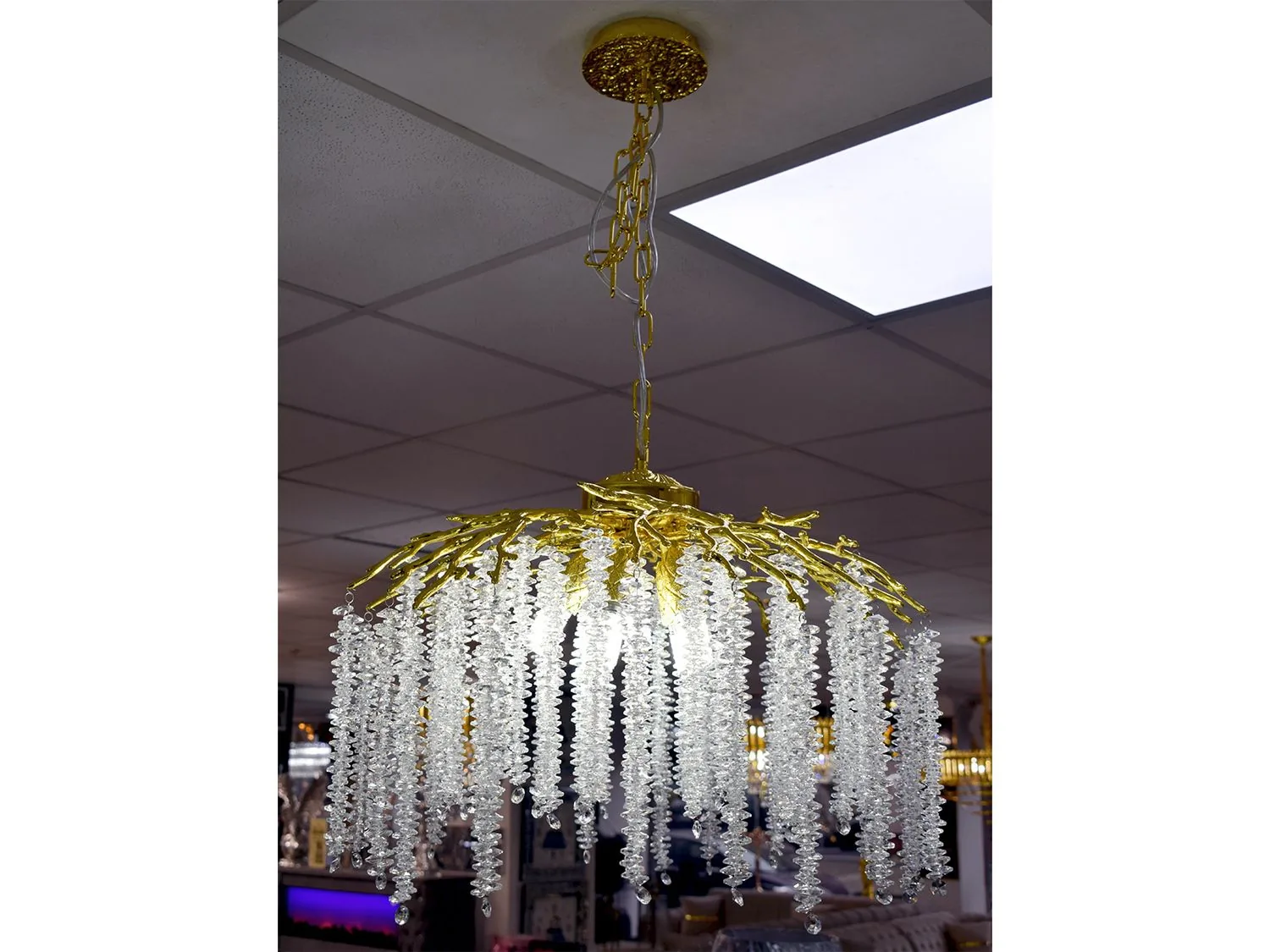 Deckenlampe 60 cm 5xE14 Gold "Leni" Licht Beleuchtung