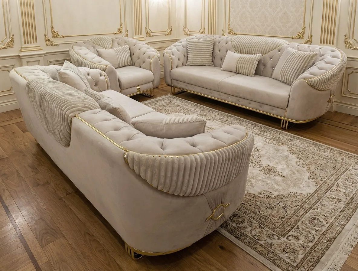 XL Chesterfield Sofa "Venedig" 3-3-1 Farbauswahl Wohnzimmer Garnitur