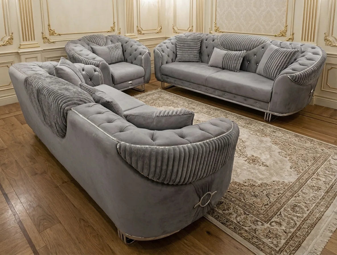 XL Chesterfield Sofa "Venedig" 3-3-1 Farbauswahl Wohnzimmer Garnitur